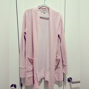 Pink velour cardigan